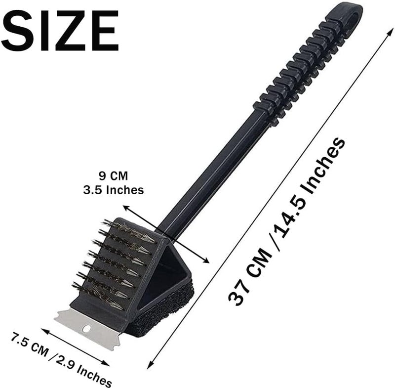 KASTWAVE Elegant upgraded practical design 3-in-1 Bird Cage Cleaning Brush, Multi-Function Bird Droppings Cleaner, Scraper and Scrub Pad in One Tool, Black, Steel and Plastic, 0.16 kg Fixed & portable compatible - Image 5