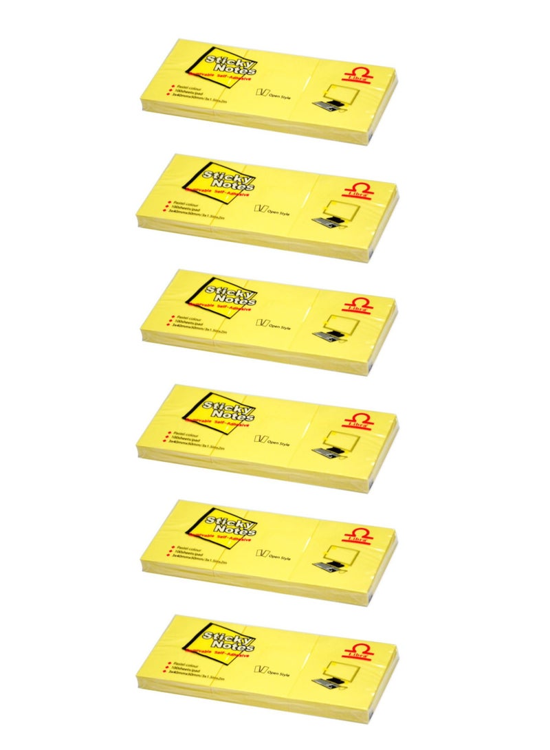 Libra Sticky Note Pastel Yellow 1.5×2 inch, 6 pads/bag  - Image 1