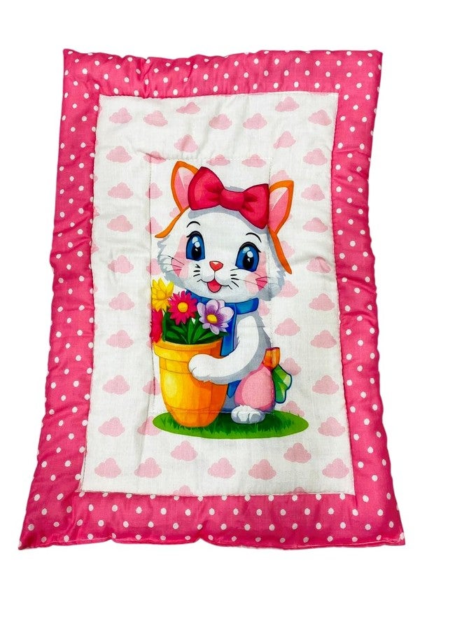 RUMPES New Born Baby Godadi Set Soft Cotton Baby godi | Godari | Baby Bedding Sheet | Crib Sheet | Cartoon Mats Baby Bed (Pack of 2) (Pink,Cream) - Image 2