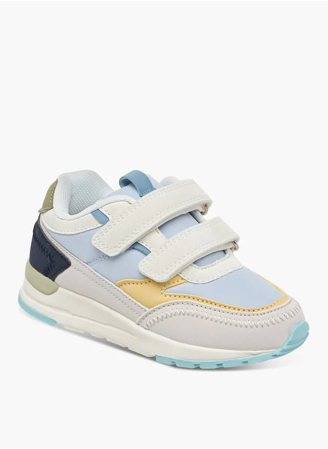 جونيورز Boys Colourblock Sneakers with Hook and Loop Closure