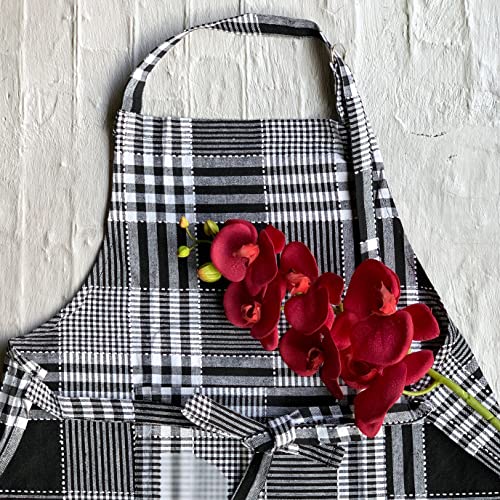PIXEL HOME DECOR© New Cotton Kitchen Apron which has Ties with Centre Pocket with Strong and Durable Cotton (Pack of 1) (MC3_B) - Image 4