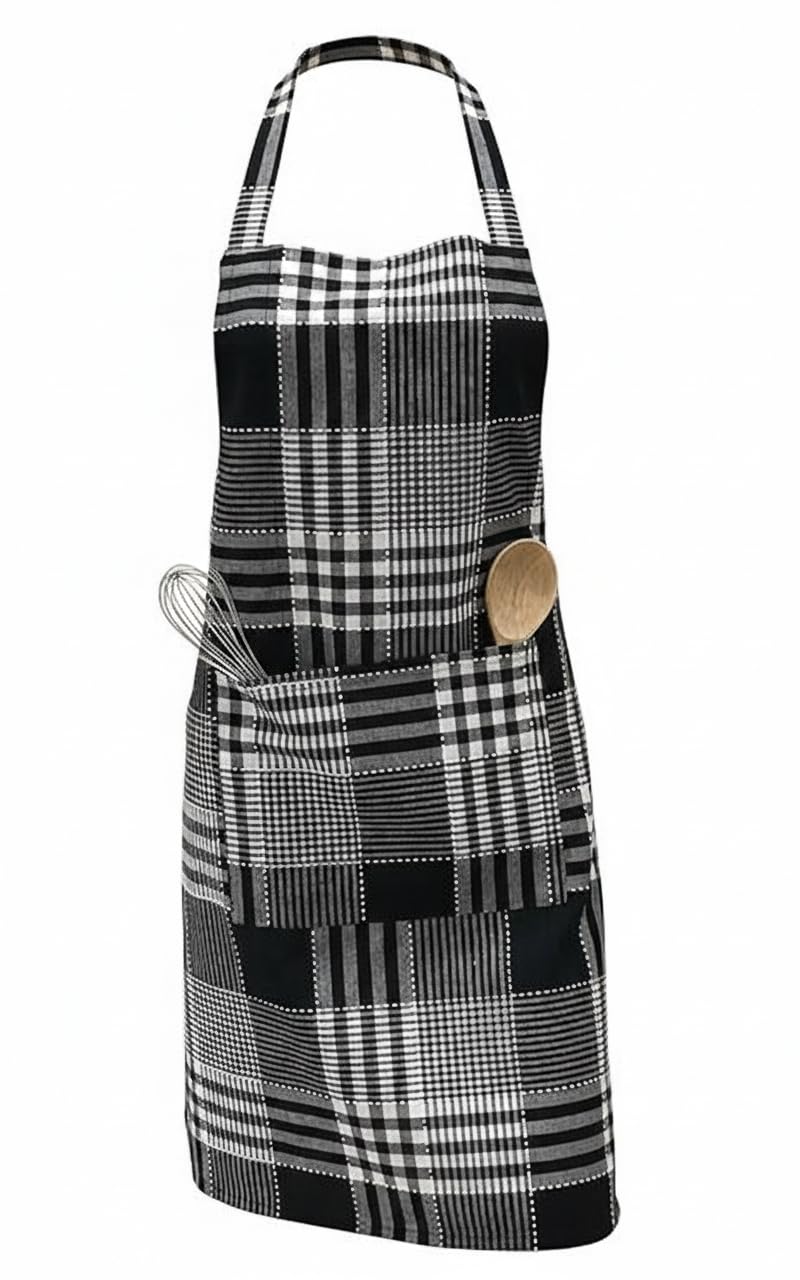 PIXEL HOME DECOR© New Cotton Kitchen Apron which has Ties with Centre Pocket with Strong and Durable Cotton (Pack of 1) (MC3_B) - Image 5