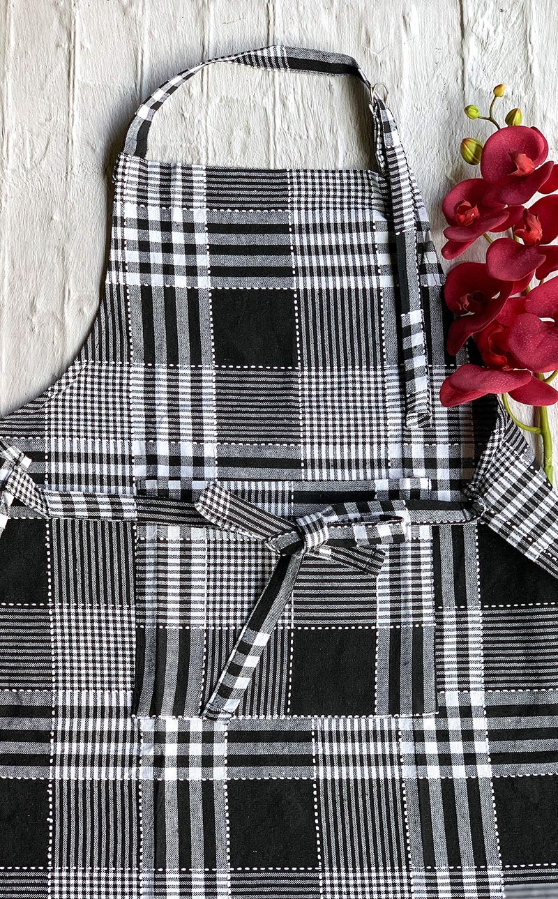 PIXEL HOME DECOR© New Cotton Kitchen Apron which has Ties with Centre Pocket with Strong and Durable Cotton (Pack of 1) (MC3_B) - Image 2