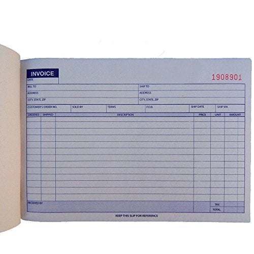 ATB 10 Books Carbonless Invoice Receipt Record 2 Part 50 Sets Duplicate Receipt Copy - Image 1