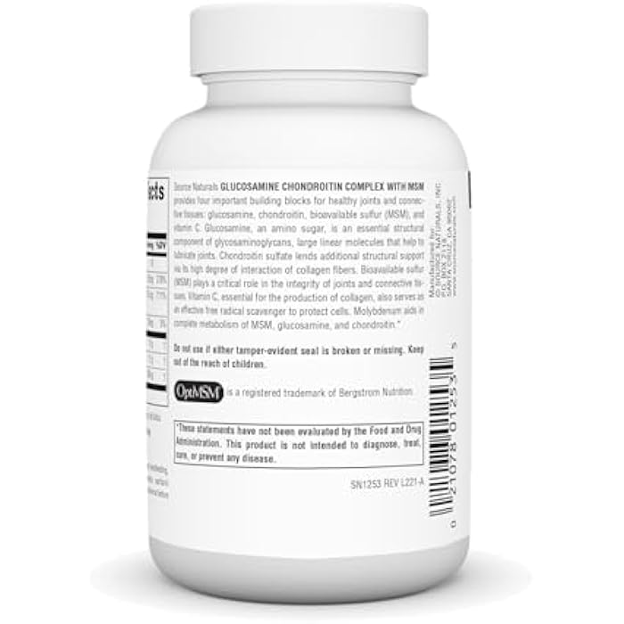 Source Naturals Glucosamine Chondroitin Complex with MSM, 60 Tablets - Image 3