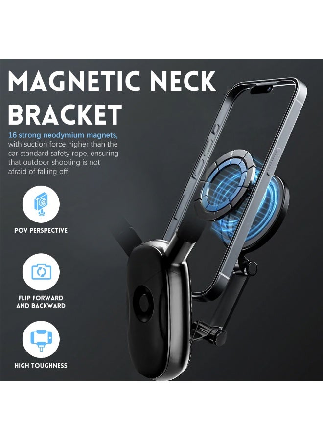ZORBES® Magnetic Neck Mount for Phones, Neck Cell Phone Holder for POV Video Vlog Recording, Multi-Angle Adjustable, Phone Neck Holder Chest Stand Strap with iPhone 15 14 13 12, Android, GoPro - Image 2