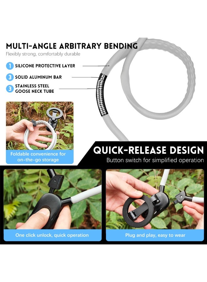 ZORBES® Magnetic Neck Mount for Phones, Neck Cell Phone Holder for POV Video Vlog Recording, Multi-Angle Adjustable, Phone Neck Holder Chest Stand Strap with iPhone 15 14 13 12, Android, GoPro - Image 4