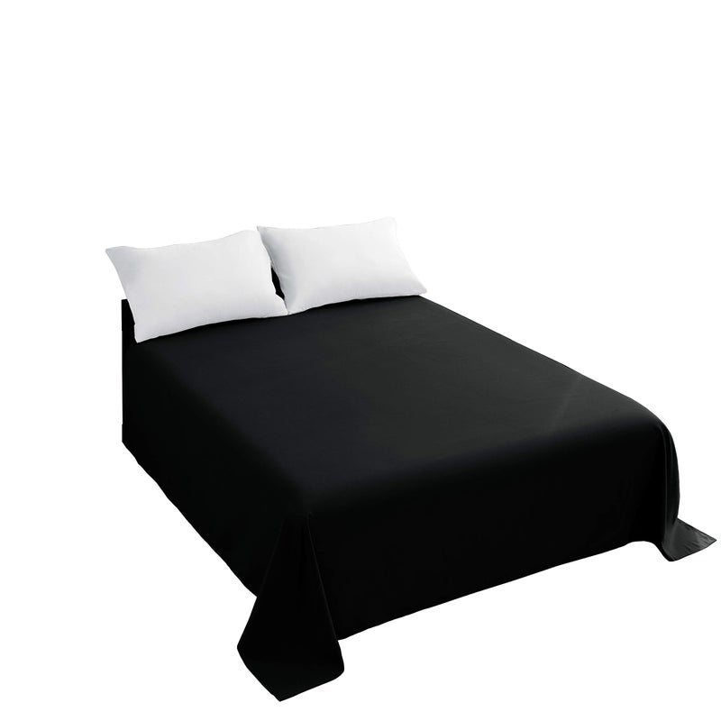 Sfoothome Sfoothome King Flat Sheet Black Top Sheet Premium Hotel 1Piece Luxury and Soft 1500 Thread Count Quality Bedding Flat Sheet WrinkleFree StainResistant 