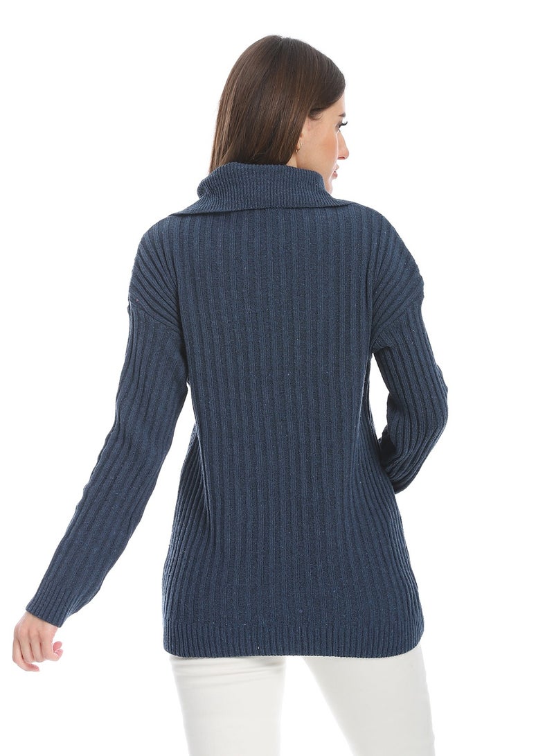 سيزار بلوفر صوف حريمي سادة بياقة وتصميمات متعددة - Image 3