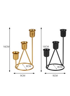 ARNOTEC Modern Gold Metal Candle Holder, 3-Tier Geometric Design for Taper Candles, Elegant Table Decor for Weddings, Dinners, and Home  - Image 5