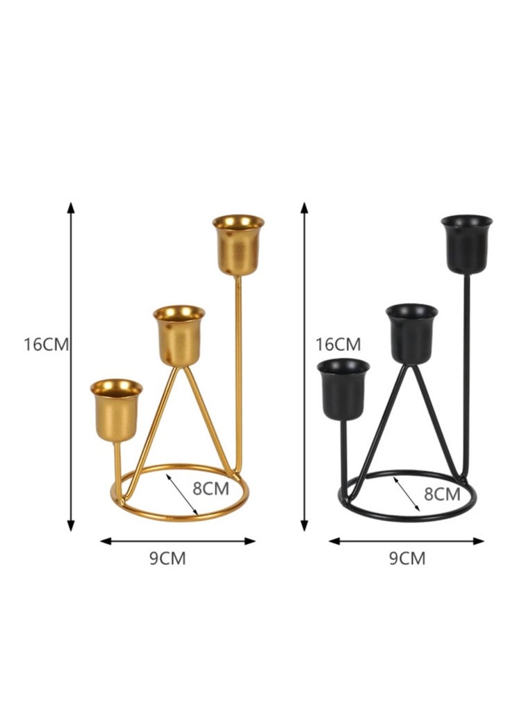 ARNOTEC Modern Gold Metal Candle Holder, 3-Tier Geometric Design for Taper Candles, Elegant Table Decor for Weddings, Dinners, and Home  - Image 5
