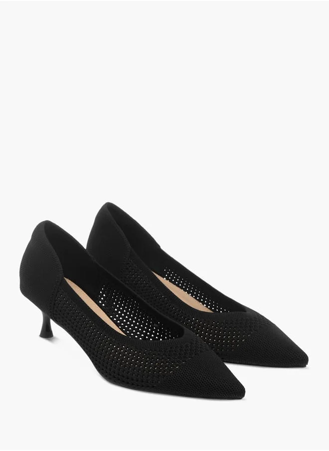 فلورا بيلا من شو إكسبرس Women's Textured  Slip-On Pumps with Kitten Heels