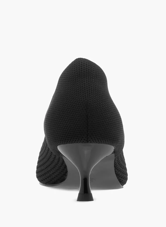 فلورا بيلا من شو إكسبرس Women's Textured  Slip-On Pumps with Kitten Heels