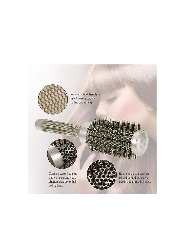 ORiTi مشط دائري من السيراميك الأيوني المقاوم للحرارة العالية من ORiTi مقاس 25 مم، فرشاة لف الشعر الحرارية النانوية، مقبض مطاطي من النايلون، مشط تصفيف الشعر، أمشاط الشعر - Image 4