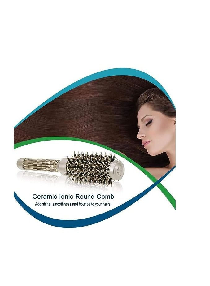 ORiTi مشط دائري من السيراميك الأيوني المقاوم للحرارة العالية من ORiTi مقاس 25 مم، فرشاة لف الشعر الحرارية النانوية، مقبض مطاطي من النايلون، مشط تصفيف الشعر، أمشاط الشعر - Image 3