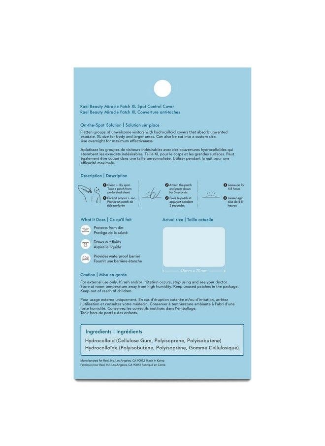 Rael - Pimple Patches Miracle Xl Spot Control Cover Hydrocolloid Acne Patches For Face Zit And Blemish Spot Back And Body For All Skin Types Vegan Cruelty Free (6 Count) - Image 1