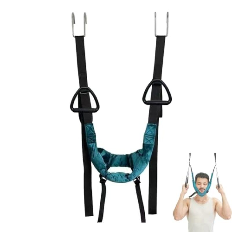 Cervical Traction Blue Neck Decompressor - Gentle Spinal Traction With Soft Plush Padding, Tool-Free Adjustable Strap for Home, Office, Travel Physical Therapy, Neck Pain Relief - Image 1