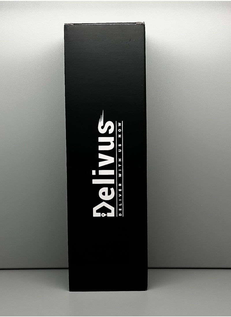 Delivus - Insulated Water Bottle Stainless Steel Sports Water Bottle With Wide Mouth & Straw Flip Leak Proof Reusable Hydro Flask Bottle for School & Travel - 32oz Black - Image 1