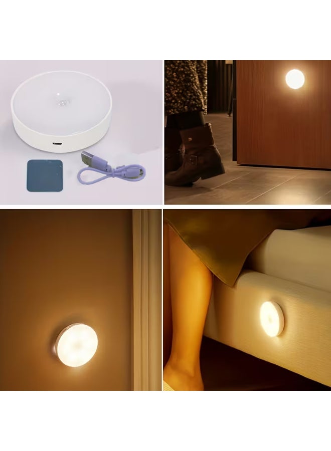 LED Motion Sensor Night Lamp USB Rechargeable, Intelligent Human Sensing Bedside & Desk Lamp – Magnetic Staircase & Wardrobe Light for Bedroom, Home & Dorm - Image 5