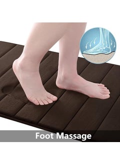 EDBIRET EDBIRET Anti Slip Memory Foam Bath Mat Rug 36x24 Ultra Soft NonSlip and Absorbent Bathroom Rugs Machine Wash Dry Comfortable Bath Carpet for Bathroom Floor Tub and Shower Brown  - Image 3