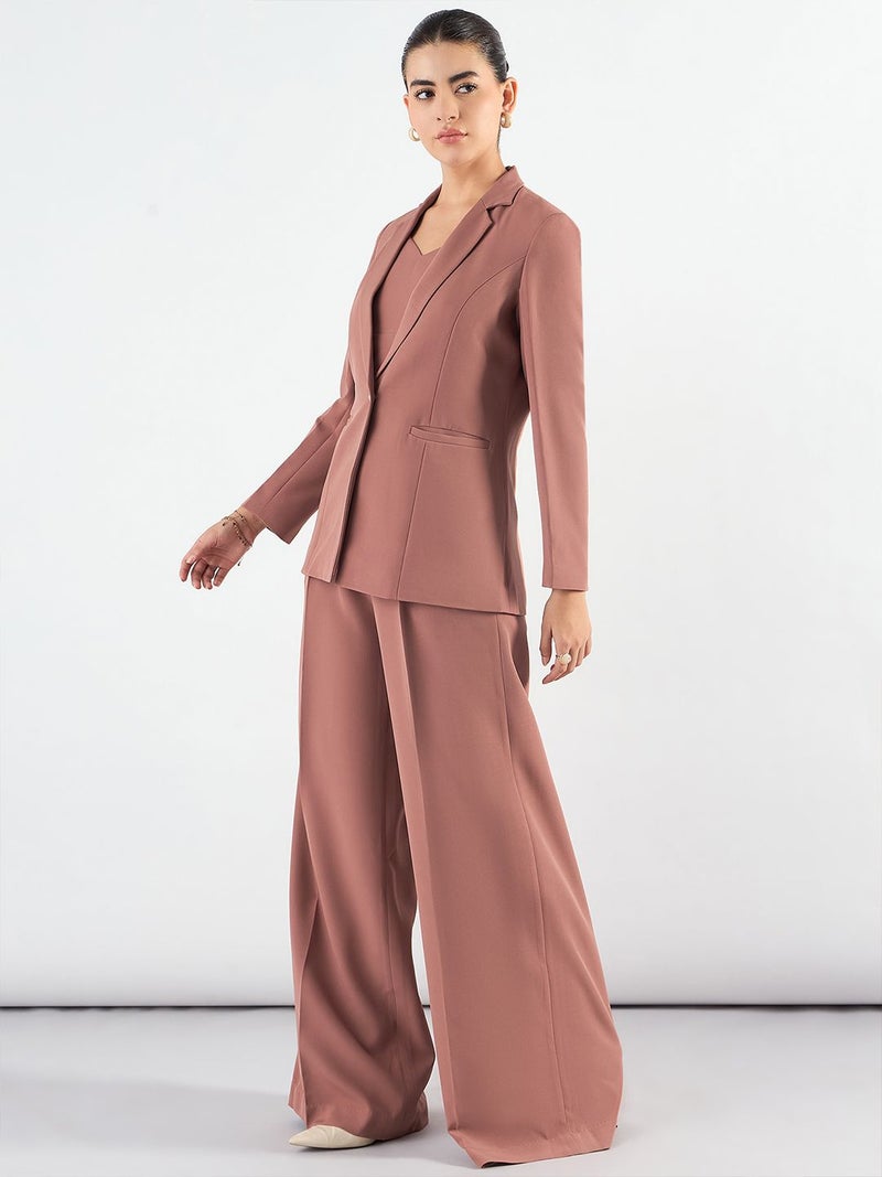 Powersutra Dusty Peach Classic 3-Piece Suit for Women - Image 3