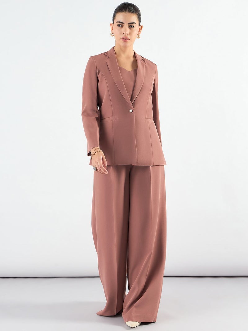 Powersutra Dusty Peach Classic 3-Piece Suit for Women - Image 4
