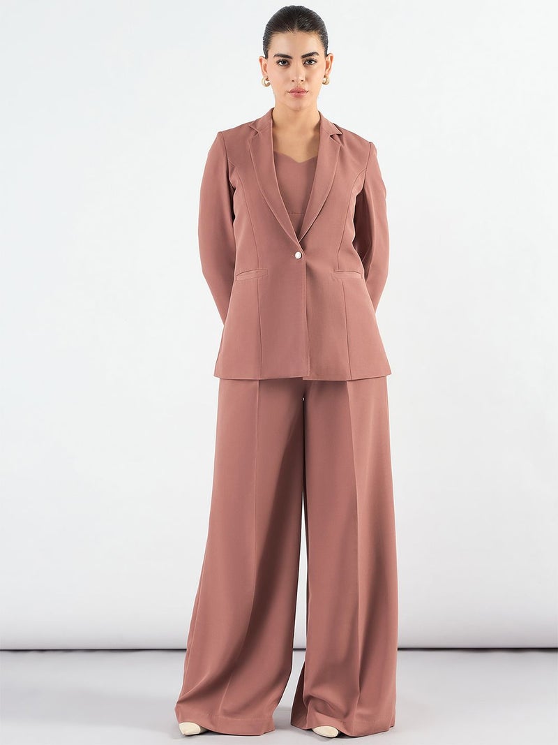Powersutra Dusty Peach Classic 3-Piece Suit for Women - Image 1