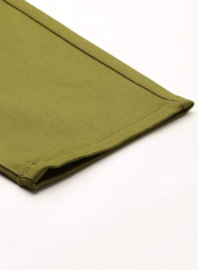 The Indian Garage Co Men Slim Fit Solid Mid-Rise Stretchable Chinos