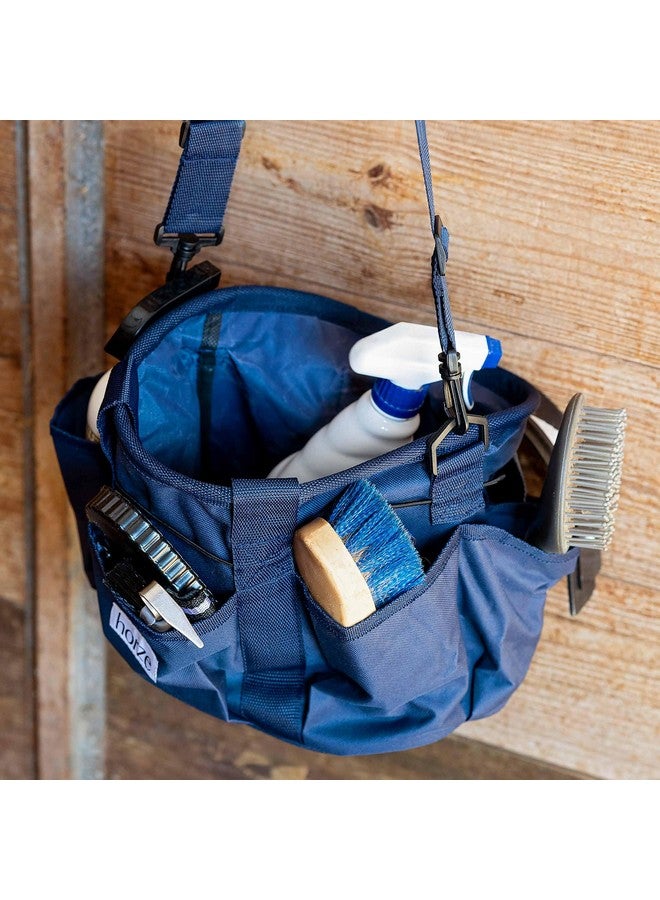 هورز حقيبة هورز للعناية بالخيول والكلاب مزودة بحزام كتف و6 جيوب للمستلزمات | 12 بوصة × 8 بوصة × 9 بوصة - أزرق داكن - مقاس واحد - Image 4