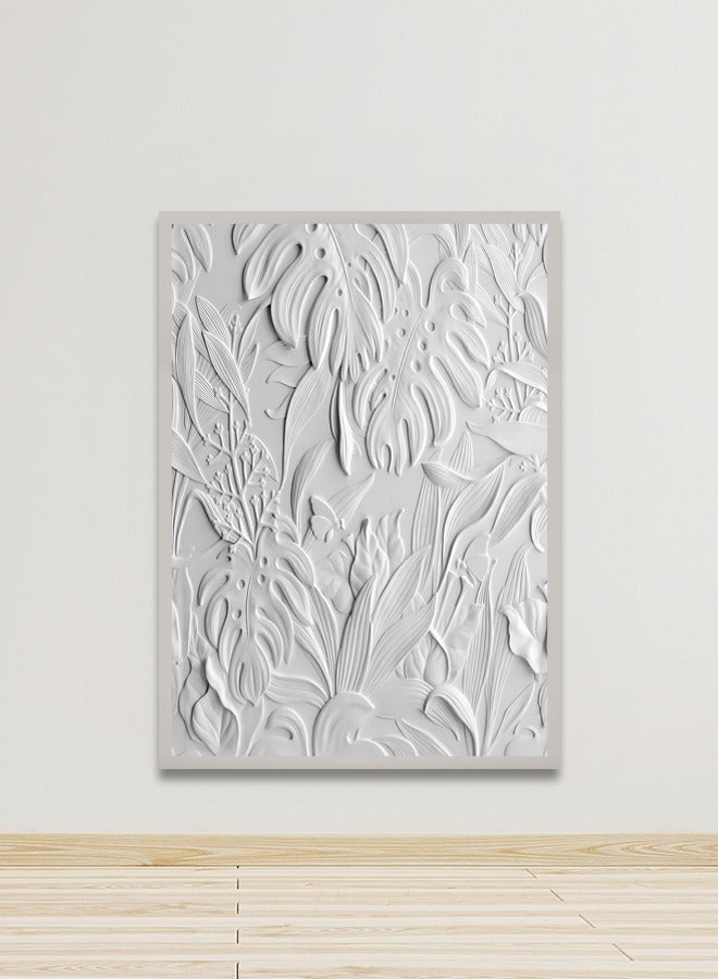 ماركتنا لوحة جدارية قماشية فنية لتزيين الحائط بتصميم تجريدي مع برواز فضي مجوف مقاس 120x80سم قطعة واحدة - Image 1