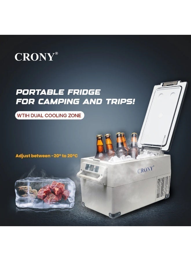 CRONY CF35 Vehicle Cooler/Freezer Box, 37 Quart, 35 Liters, 12/24V + 100-240V Multi-Voltage, Rapid Cooling - 4°F to 68°F, Portable Refrigerator for Outdoor Camping, RV, Truck, and Boat Use - Image 3