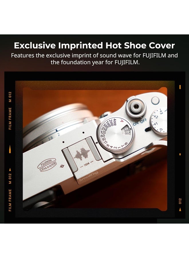 سمول ريج مقبض إبهام مع غطاء حذاء ساخن لـ FUJIFILM X100VI / X100V (لون فضي) - Image 2