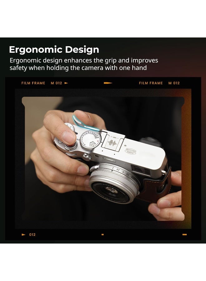سمول ريج مقبض إبهام مع غطاء حذاء ساخن لـ FUJIFILM X100VI / X100V (لون فضي) - Image 5