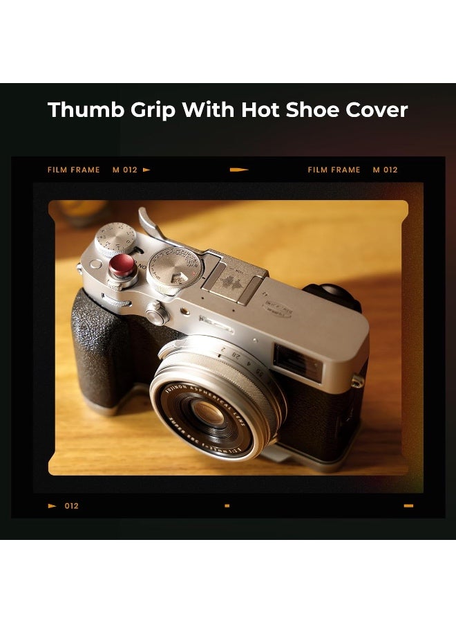 سمول ريج مقبض إبهام مع غطاء حذاء ساخن لـ FUJIFILM X100VI / X100V (لون فضي) - Image 4