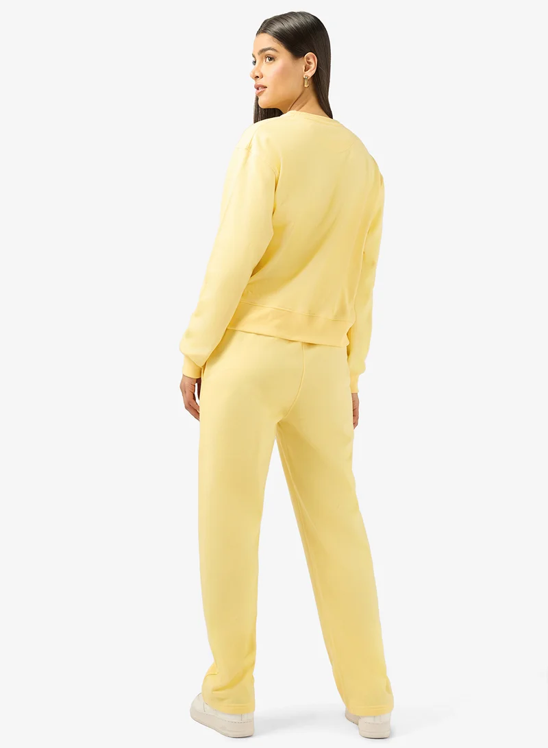 Ginger Oversize Varsity Fleece Sweatshirt & Sweatpant Set