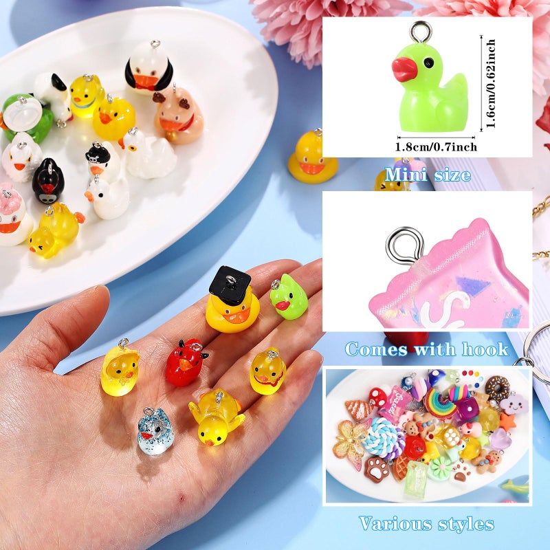 Misdary 25 Pcs Duck Resin Charms for Jewelry Making Colorful Charms Pendants Beads Pendant Ornaments for DIY Necklace Bracelet(Duck Style) - Image 2