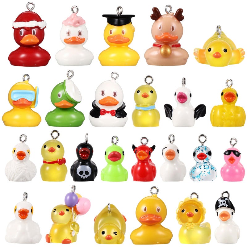 Misdary 25 Pcs Duck Resin Charms for Jewelry Making Colorful Charms Pendants Beads Pendant Ornaments for DIY Necklace Bracelet(Duck Style) - Image 1