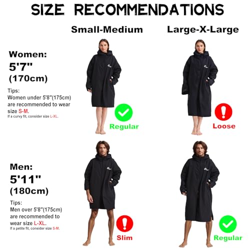 Oksun Oversized Waterproof Swim Parka: Windproof Warm Swimming Coat - Water Resistant Jacket - Thin Fleece Lined Surf Poncho (L-XL, Blue) - Image 5