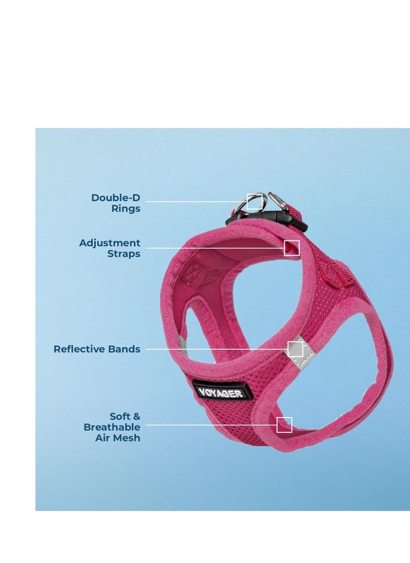 VOYAGER Voyager Step-in Air Dog Harness - All Weather Mesh Step in Vest Harness for Small and Medium Dogs by Best Pet Supplies - Harness (Fuchsia), Small  - Image 2