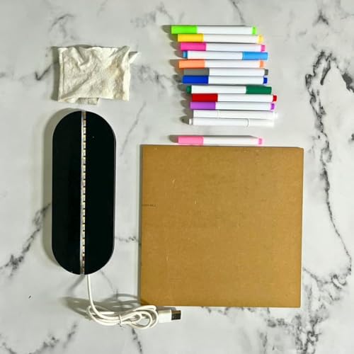 SNOOGG LED Message Board 8 x 10 Acrylic Writing Board with Dual Color LED Base Erasable Light Board for Room Decor Office Notes Creative Messages Gift Idea Reusable Writing Surface - Image 3