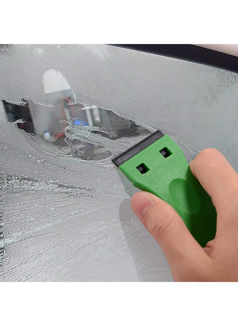 Ehdis EHDIS 1.5" Plastic Razor Scraper with 10pcs Double Edged Plastic Blades for Removing Labels Stickers Decals on Glass Windows (Green)  - Image 3