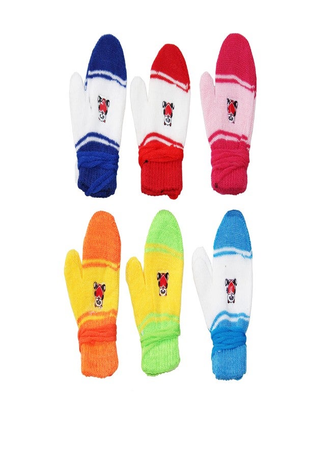 KETKAR قفازات شتوية ناعمة متعددة الألوان من الصوف الناعم من كيتكار للأطفال الرضع من الجنسين - عبوة من 6 قطع (متعددة الألوان، من 0 إلى 6 أشهر) - Image 1