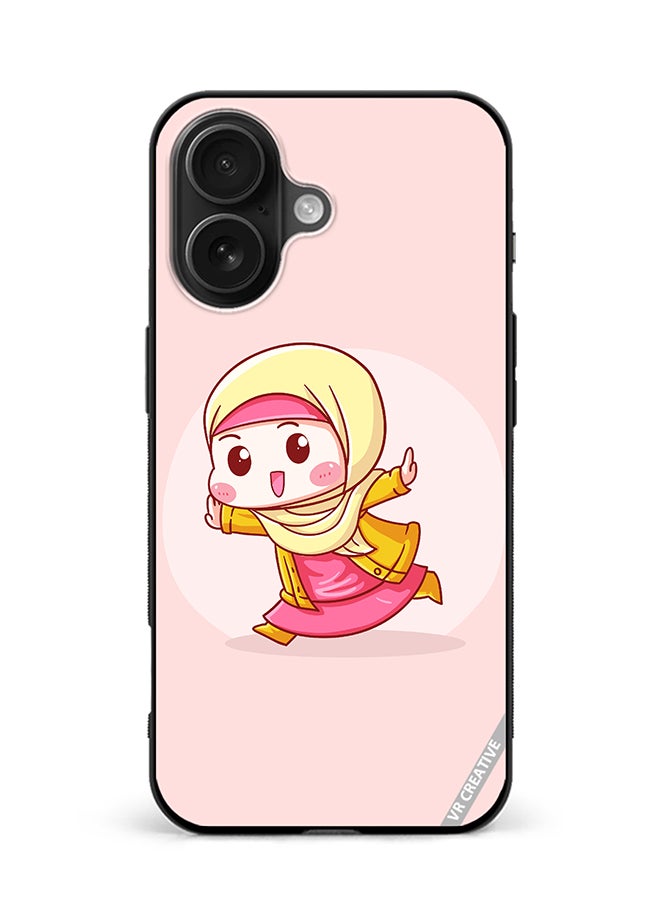 VR CREATIVE Protective Case Cover For Apple iPhone 16 Plus Cute Lady In Hijab Design Multicolour