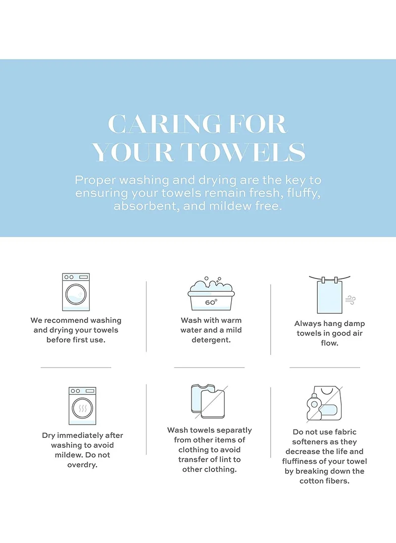 1 تشيس Luxury Hand Towels Cotton Hotel spa Bathroom Towel 16x30  Set Of 6 Light Blue
