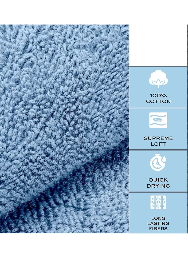 1 تشيس Luxury Hand Towels Cotton Hotel spa Bathroom Towel 16x30  Set Of 6 Light Blue