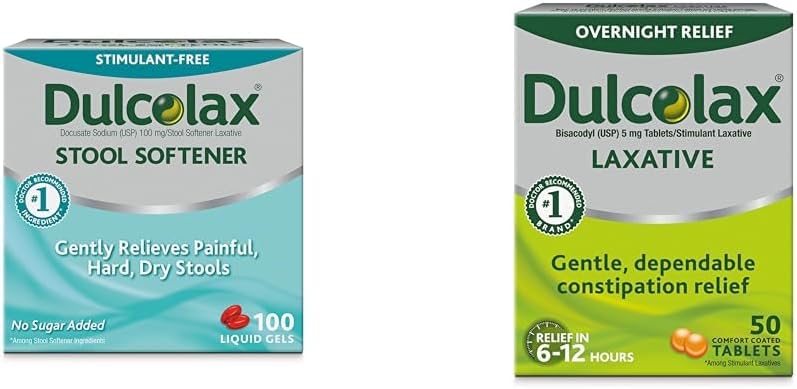 DULCOLAX كبسولات جل سائلة ملينة دلكولاكس 100 حبة لتخفيف لطيف دكوسات الصوديوم 100 ملغ تخفيف ملين ليلي لطيف للإمساك ديساكوديل 5 ملغ 50 حبة - Image 1