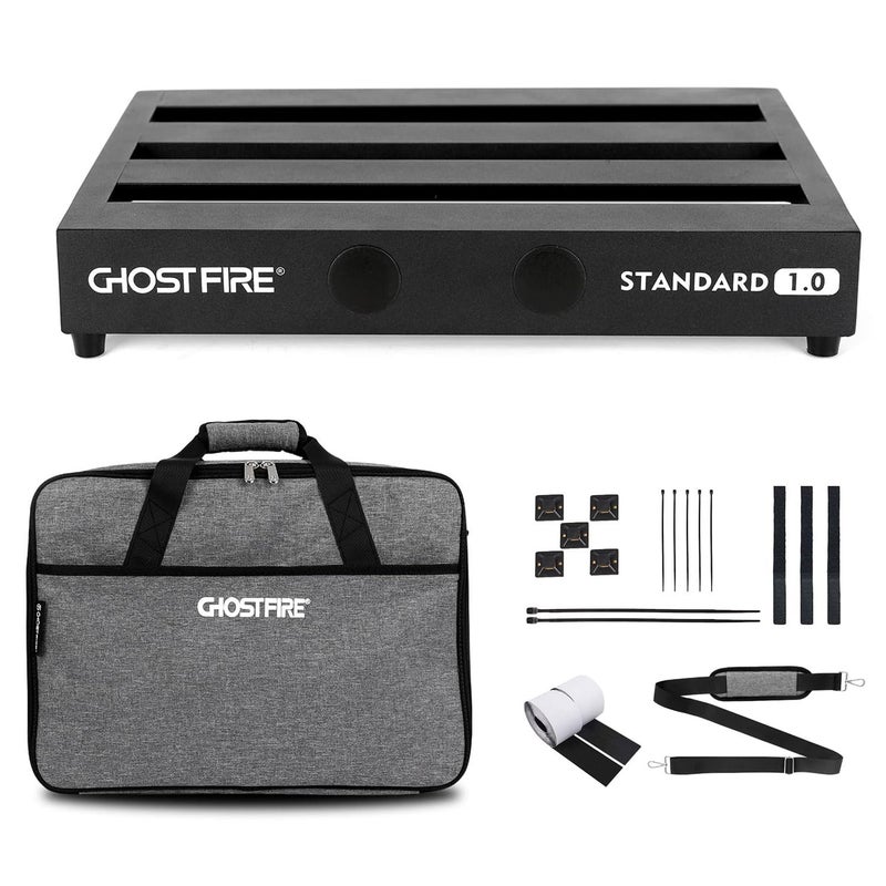 GHOSTFIRE Ghost Fire Guitar Pedal Board Aluminum Alloy 2.75lb Effect Pedalboard 16.9"x12" with Carry Bag,V series (V-STANDARD 1.0) - Image 1