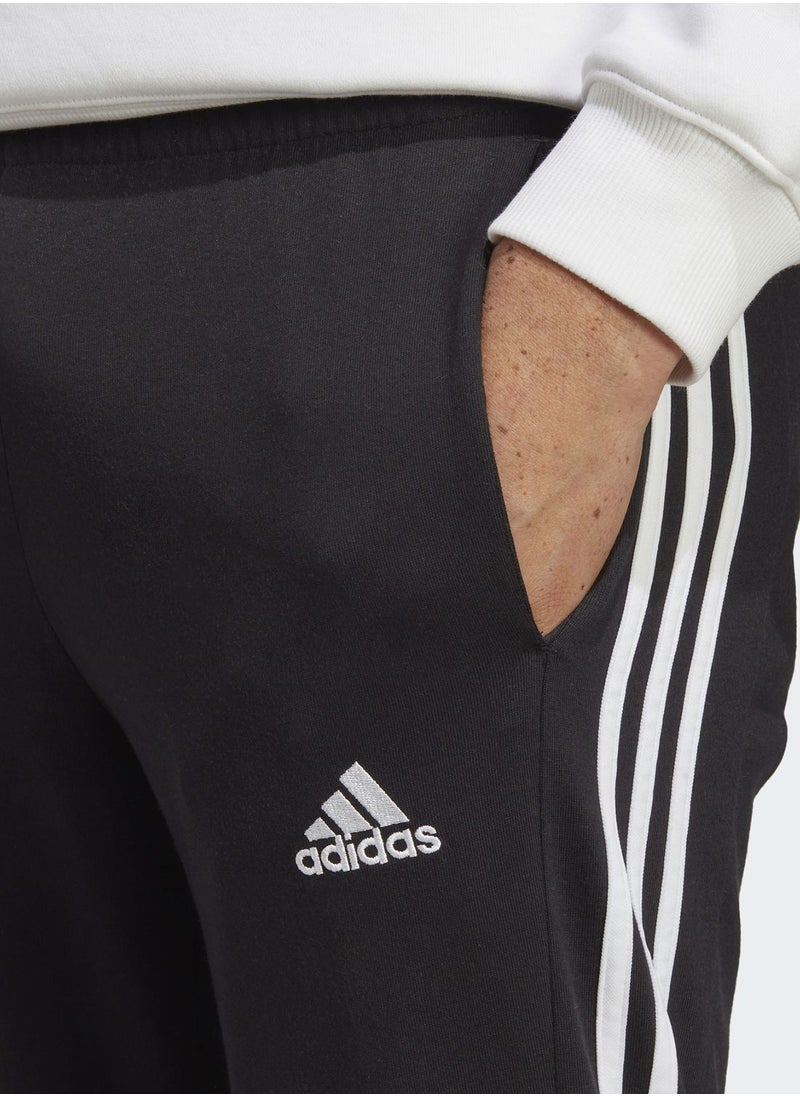 Adidas - Essentials Single Jersey Tapered Open Hem 3-Stripes Sweatpants - Image 1