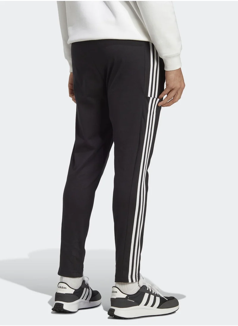 Adidas Essentials Single Jersey Tapered Open Hem 3-Stripes Sweatpants