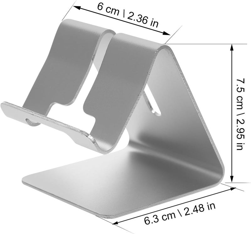 2pcs Portable Aluminum Alloy Phone Holder Desk Stand Tablet Support Silver for Mobile and Cell Phones - Image 2